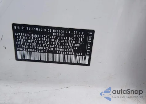 2020 Volkswagen Jetta 1.4T R-Line/1.4T S/1.4T Se from USA, damaged, VIN 3VWCB7BU6LM054451